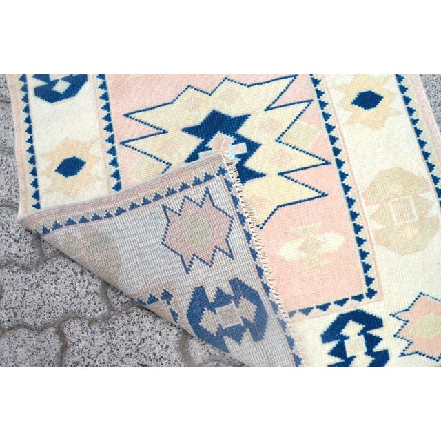 Geometric Vintage Tribal Carpet For Sale - Image 6 of 11