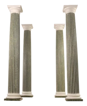 Set of Four Monumental Faux Marble Neoclassical Columns 10 Ft.