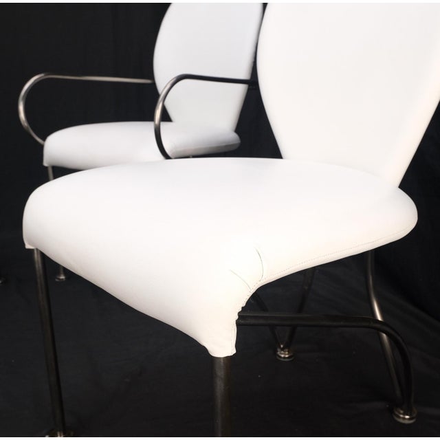 Set of 4 Mid-Century Modern Dining Chairs DIA White Upholstery MINT! For Sale - Image 12 of 17