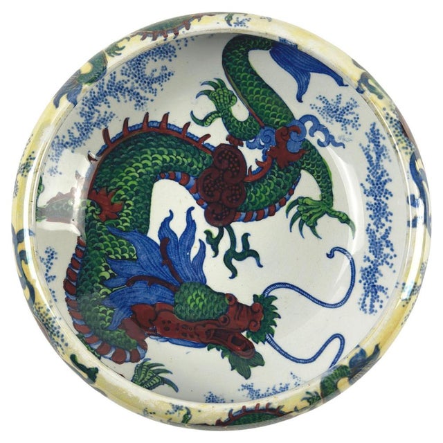 Vintage Dragon Bowl in Hand-Painted Ceramic by Frederick Rhead, 1930s For Sale - Image 10 of 10