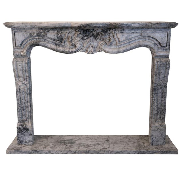 Antique French Fireplace in Bardiglio Imperiale Marble, 1800s For Sale - Image 12 of 12