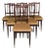 Set of 5 French NF-Certified Regency-Style Mahogany Dining Chairs, Mid 20th Century, Reupholstered in Gold Striped Velvet For Sale