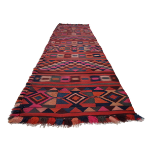 Striped Turkish Kilim Runner 2'4" X 8'4"