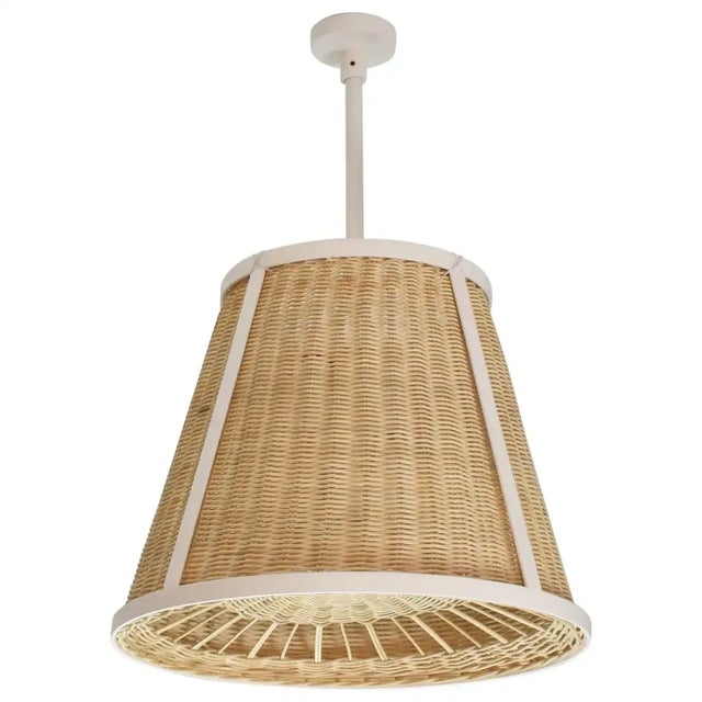 Caeli-W Monumental Steel Rattan Pendant Light, Flow Collection For Sale - Image 9 of 10