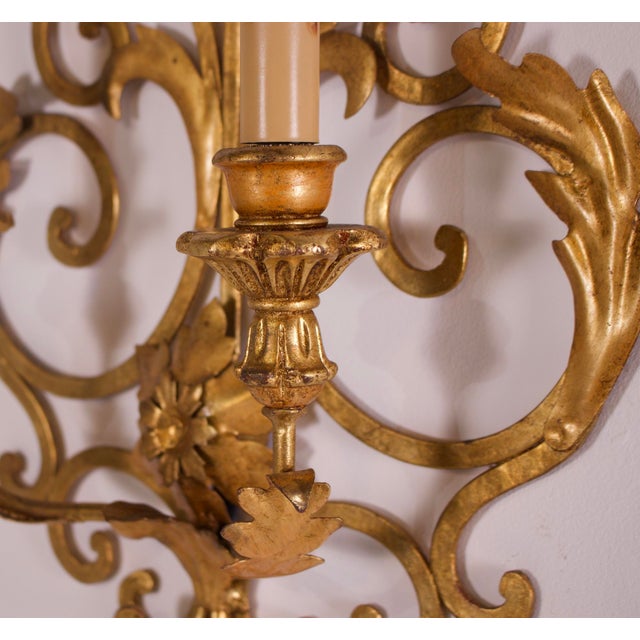 Large Florentine Sconces, 1960s, Set of 2 For Sale - Image 7 of 11