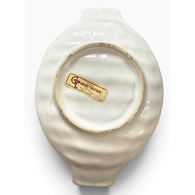 Mid 20th Century Vintage Genin Trudeau Ceramic Fruit Basket, Hand-Painted Fruit, Made in Portugal For Sale - Image 5 of 6