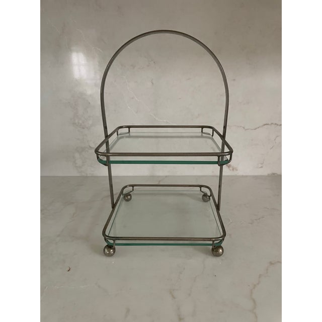 Art Deco Glass and Chrome Pastries Server For Sale In New York - Image 6 of 7