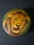 Vintage hand-painted lion face paper mache trinket box. Made in India. 3” x 1/2”.