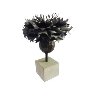 Abstract Modernist Brutalist Metal Tree Sculpture For Sale