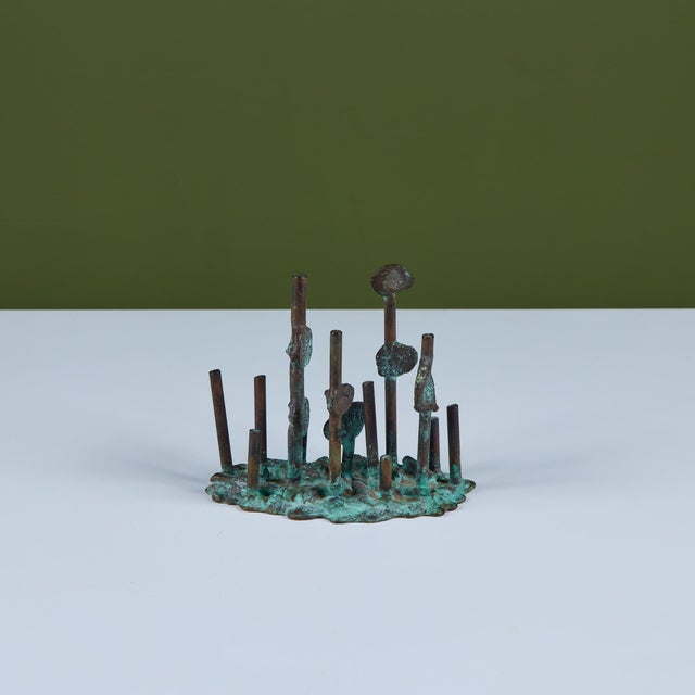 Bronze abstract sculpture by German born artist, Klaus Ihlenfeld, c.1990s, USA. Klaus was born in Germany in 1934 and...