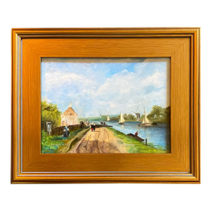 Oil Painting of a Dutch River Scene by Satori Gregorakis
