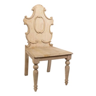Mid 20th Century Mid-Century Hand-Carved Tyrolean Style Side Chair in Bleached Oak For Sale