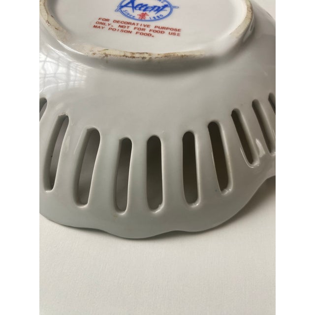 Vintage Asian Collectible Bird Basket Plate by Oriental Accent For Sale - Image 9 of 9