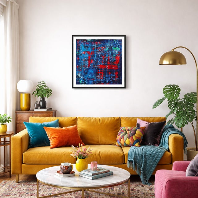 Layers of Life Abstract Expressionism Acrylic Painting by Shabs Beigh For Sale - Image 4 of 10