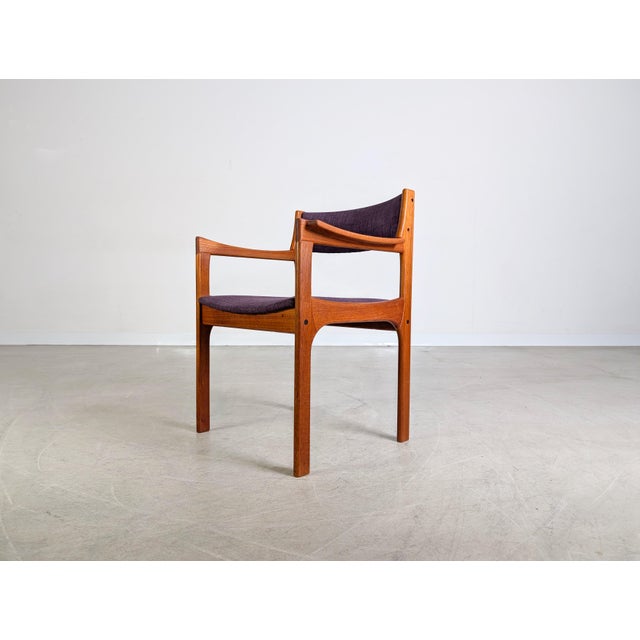 Vintage Danish Teak Purple Armchair For Sale - Image 5 of 10