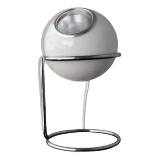 Vintage Eye Ball Table Lamp in Opaline, Italy, 1970s For Sale