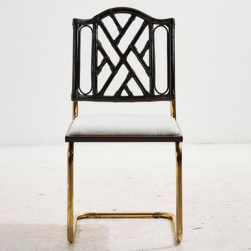 Metal and Bamboo Chairs, 1970s, Set of 6 For Sale - Image 4 of 18