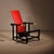 Early Red and Blue Chair by Gerrit Rietveld for Cassina, Italy, 1970s For Sale - Image 11 of 11