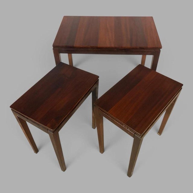 Afromosia Teak Nesting Tables by Richard Hornby for Fyne Ladye, 1960s, Set of 3 For Sale - Image 3 of 8