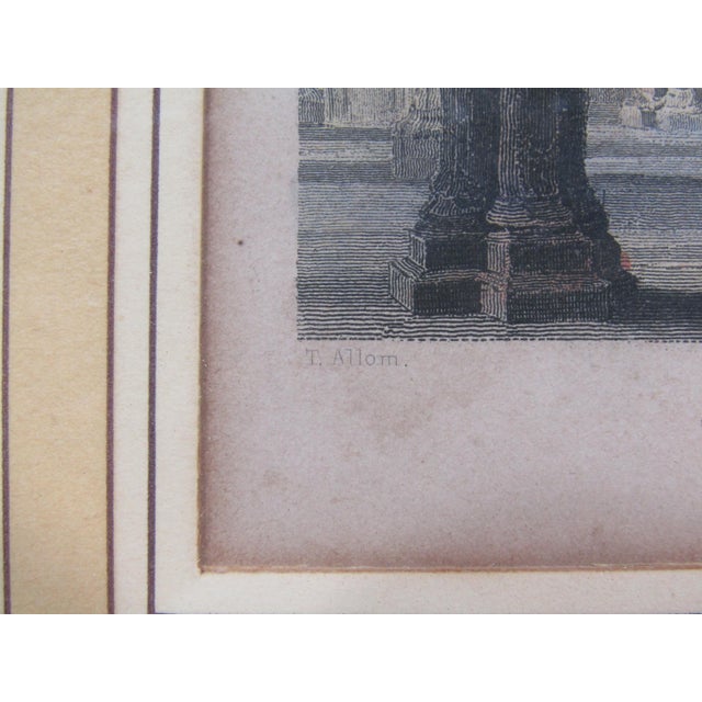 Wood c.1845 Hand-Colored Engraving of Durham Cathedral Interior — Allom/Redaway — Framed For Sale - Image 7 of 11