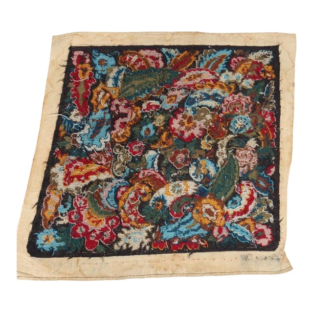 Antique Louis XIII Floral Needlepoint Tapestry Numbered 19thC For Sale