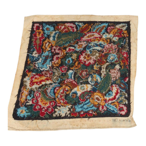Antique Louis XIII Floral Needlepoint Tapestry Numbered 19thC