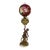 19th Century Bradley & Hubbard Victorian Brass, Bronze, Marble & Glass Figural Oil Lamp For Sale