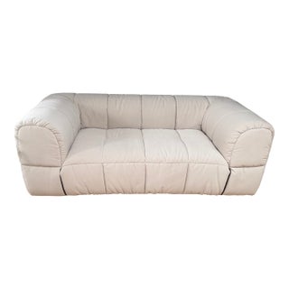 Arflex Attributed Strips Sofa 190 in Swing 36 Light Grey Velvet For Sale