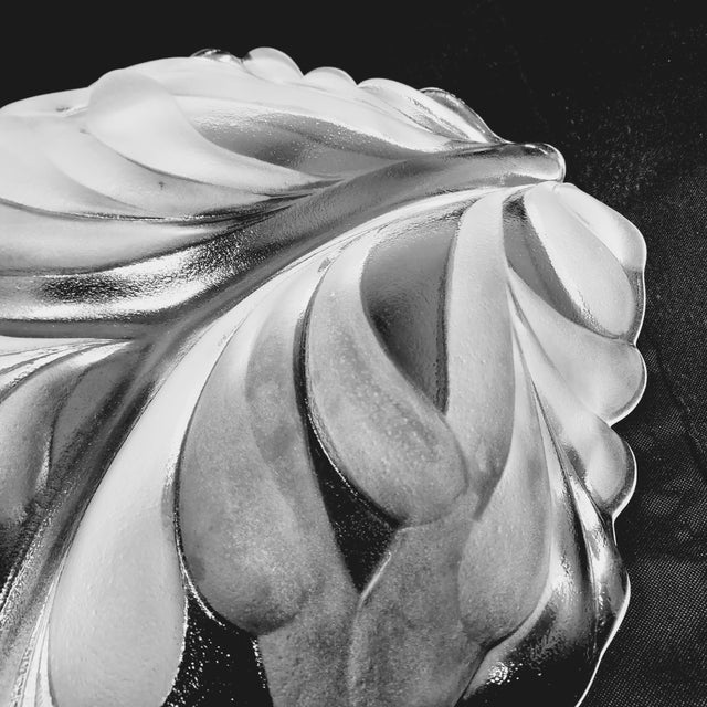 Glass Bohemian Glass Platter Walther-Glas Germany 1970s Acanthus Leaf MCM Collectible 16" X 12" For Sale - Image 7 of 9