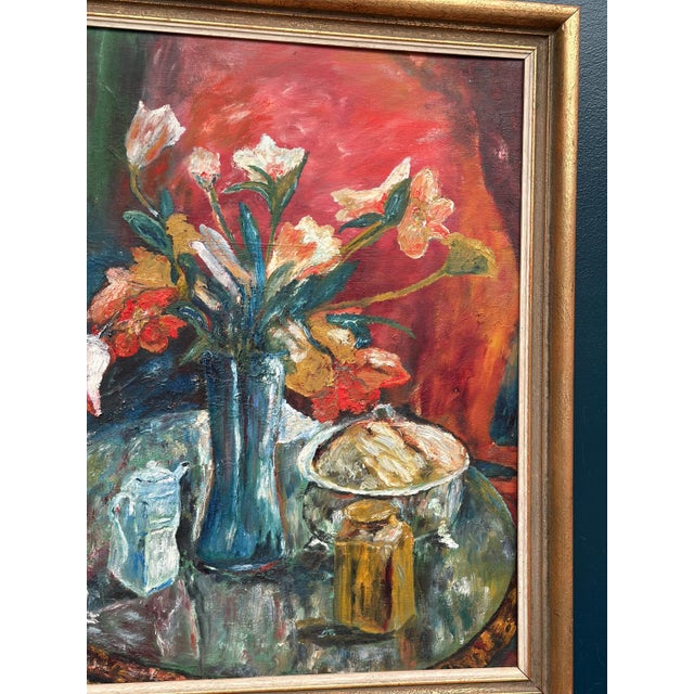 Scandinavian Artist, Vase, 1960s, Oil on Panel, Framed For Sale - Image 7 of 13