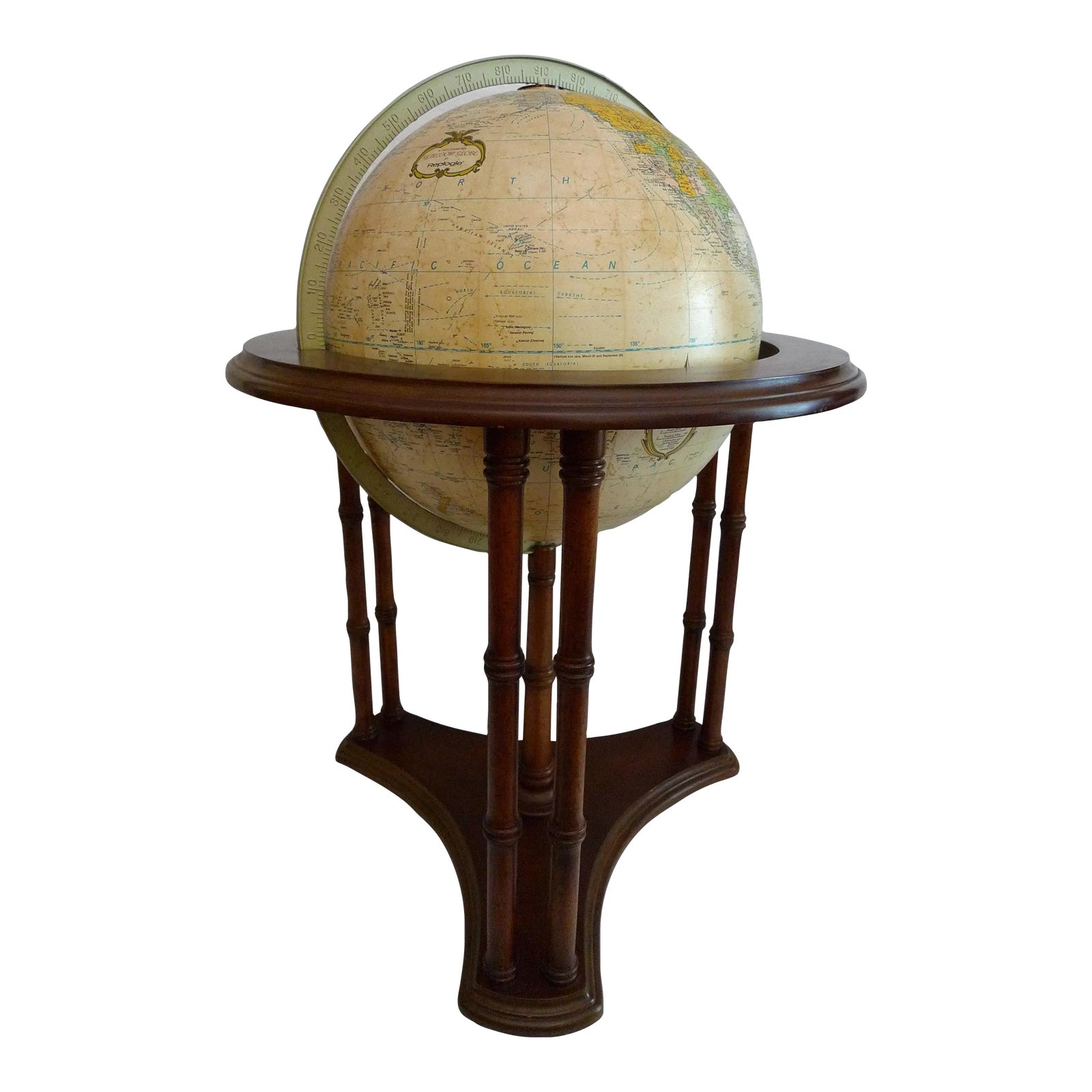 1970s Illuminated Floor Heirloom Globe by Replogle | Chairish