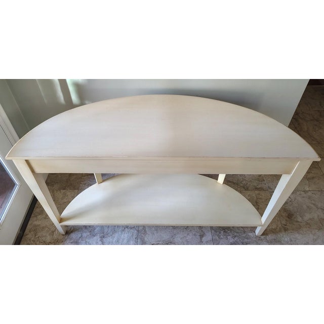 Ethan Allen Gustavian Swedish Demilune Console Table For Sale - Image 9 of 17