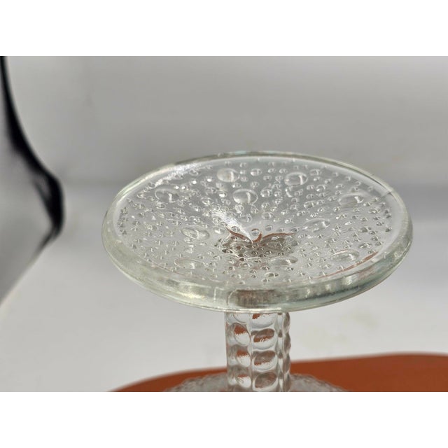 Glass plate, Ząbkowice glassworks, designed by Drost, 1970s, dimensions: height 21.5 cm, diameter 23.3 cm.