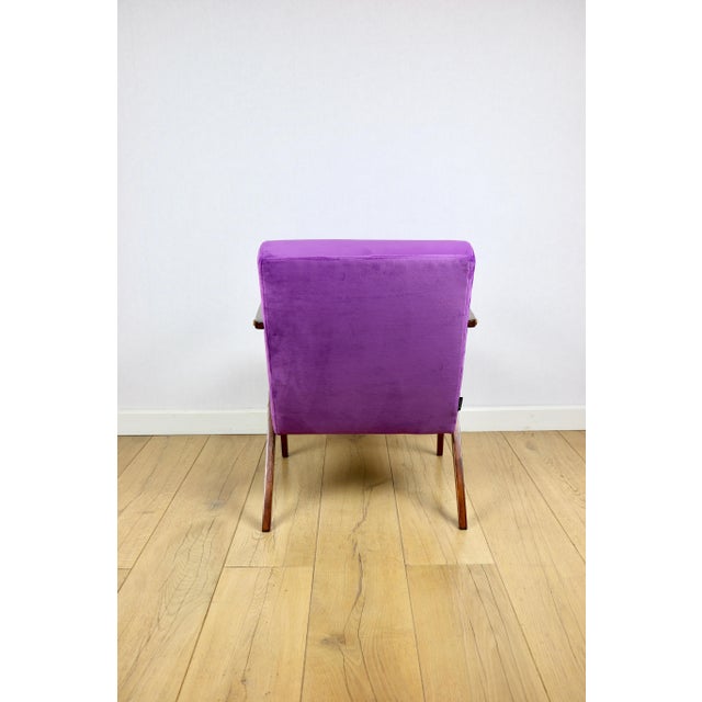 Wood Vintage Light Blue Var B310 Armchair, 1970s For Sale - Image 7 of 11