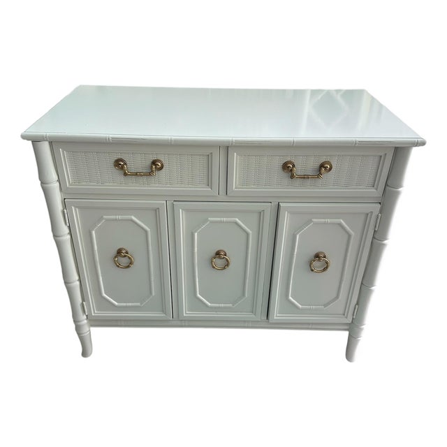 1970s Faux Bamboo Buffet / Server For Sale