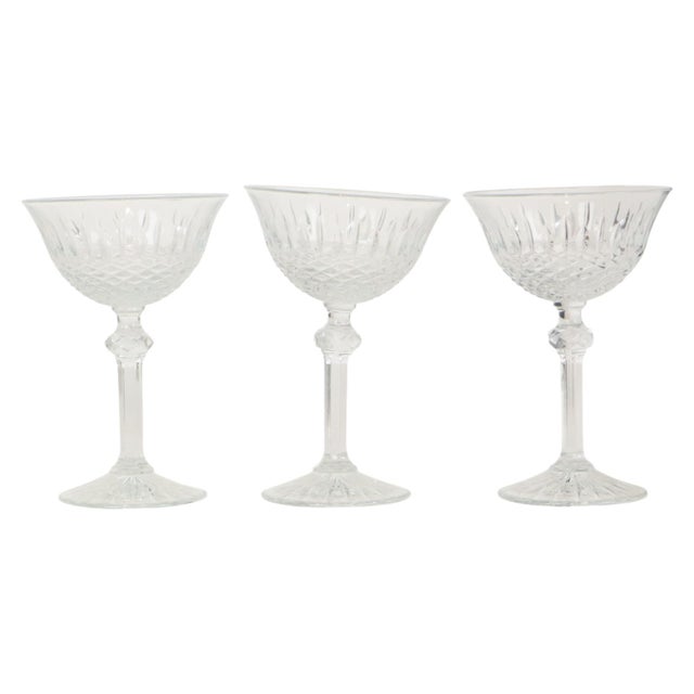 Vintage Regency Fidenza Crystal Champagne Glasses, 1980s, Set of 7 For Sale - Image 8 of 18