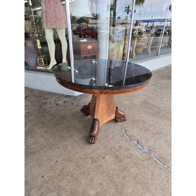 Early 19th Century 19c Restoration Period French Empire Center Table W Marble Top For Sale - Image 5 of 15