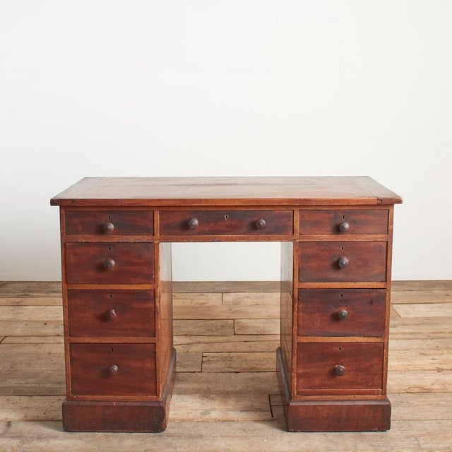 Vintage Victorian Pedestal Writers Desk, 1930s For Sale - Image 4 of 16