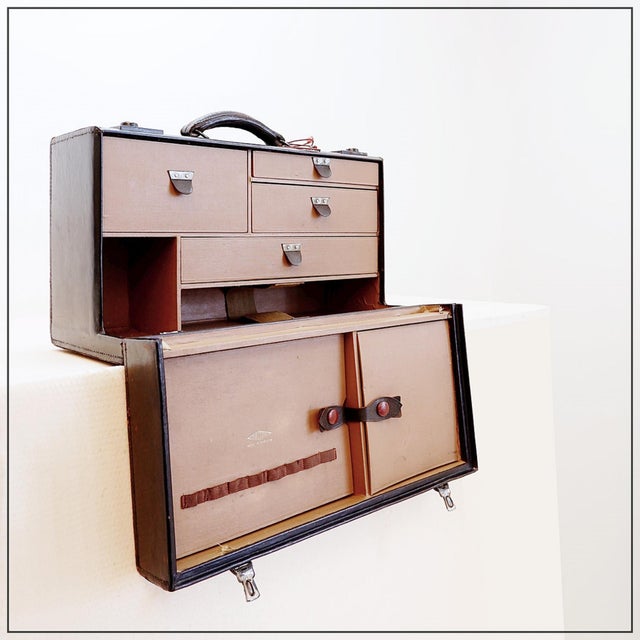 Mid-Century Black Leather Doctor's Case For Sale - Image 16 of 16