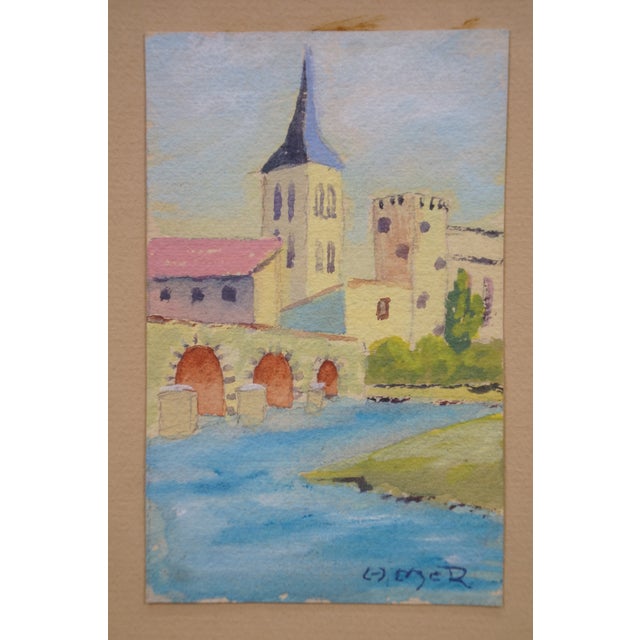 Mid 20th Century Mid Century Helen McRae European Architectural Watercolor Landscape Paintings - Set of 4 For Sale - Image 5 of 11