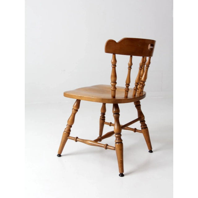 Rustic Vintage Wood Pub Chair For Sale - Image 3 of 9