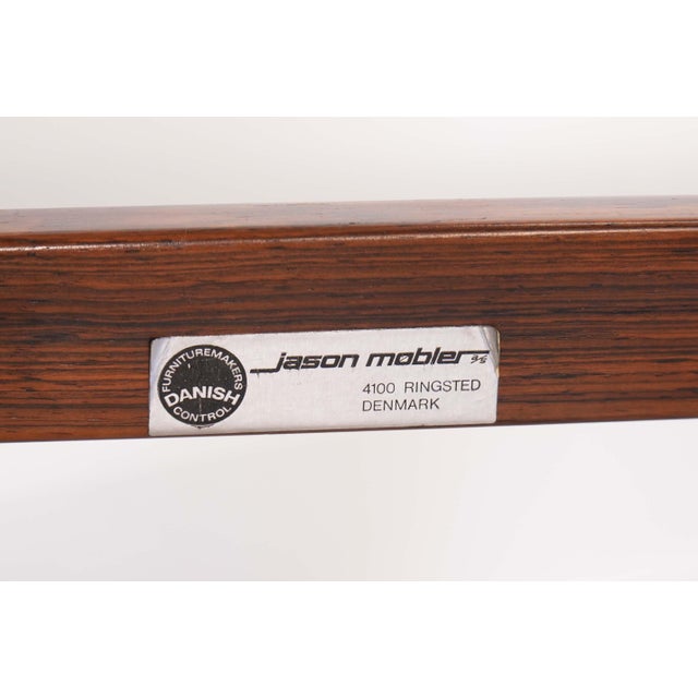 Jason Møbler Pair Rosewood Glass-Top Side Tables by Jason Mobler Denmark For Sale - Image 4 of 6