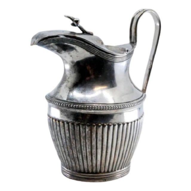 Fluted Silver Milk Jug For Sale