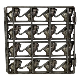 Antique 16 Count Baby Chicks Metal Hinged Chocolate Mold For Sale