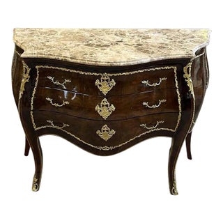 1990s French Louis XVI Style Marble Topped Commode For Sale