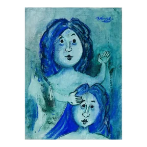Vintage Judson Reynolds Briggs Two Women in Blue Painting