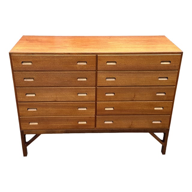 Teak Chest of 10 Drawers by Børge Mogensen for FDB For Sale