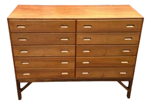 Teak Chest of 10 Drawers by Børge Mogensen for FDB