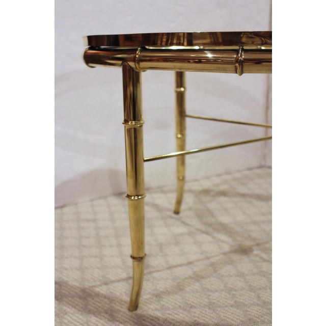 Late 20th Century Oval Brass & Glass Coffee Table by Mastercraft, Grand Rapids, Mi. For Sale - Image 5 of 6