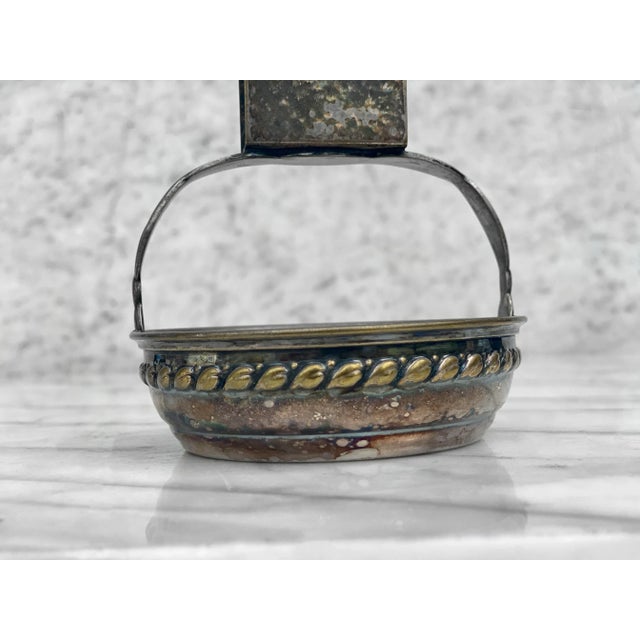 Antique Scandinavia Victorian Silver Plate Match Holder Ashtray For Sale - Image 4 of 11